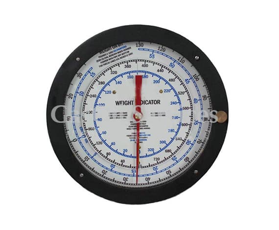 Dial weight indicator, white face